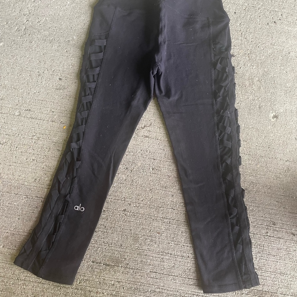 ALO Yoga Black Lace-Up Leggings